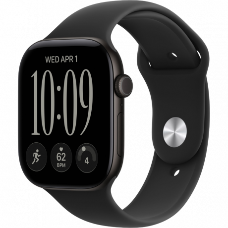 Изображение товара Apple Watch Series 12 GPS 46 мм Black aluminum+ремешок Black Sport Band (M/L) Изображение товара Apple Watch Series 12 GPS 46 мм Black aluminum+ремешок Black Sport Band (M/L)