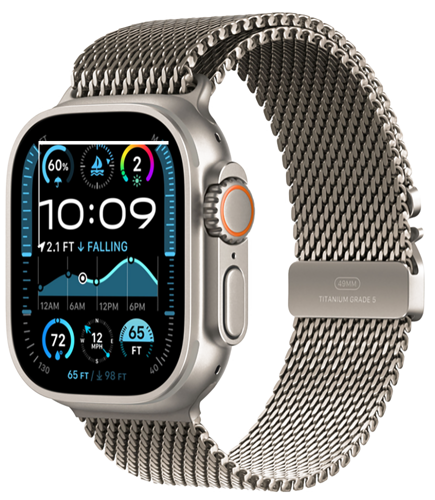 Apple Watch Ultra 2 (2024) Natural Titanium +ремешок Titanium Milanese Loop natural (M)