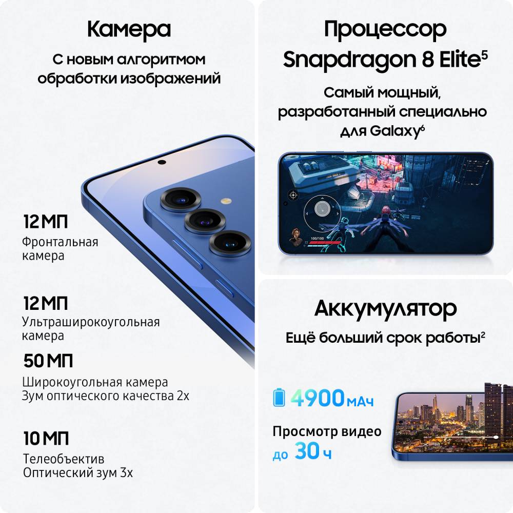 Samsung Galaxy S25 Plus 12/512 Гб 5G Голубой (S936)