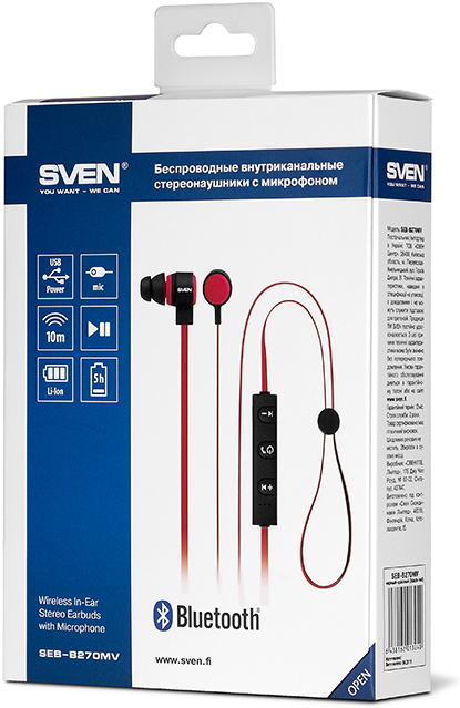 Sven SEB-B270MV Красные/чёрный
