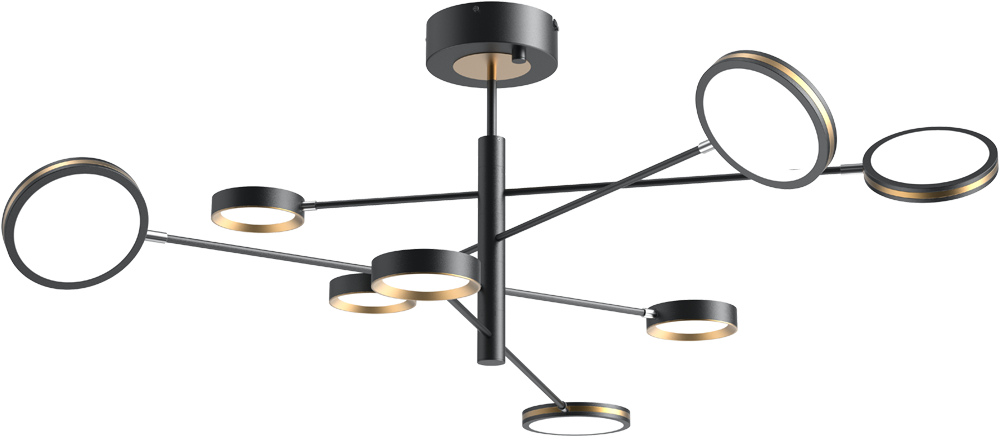 Yeelight C2103Arowana Chandelier 8head потолочный Черный/Золотой (YLDL02)