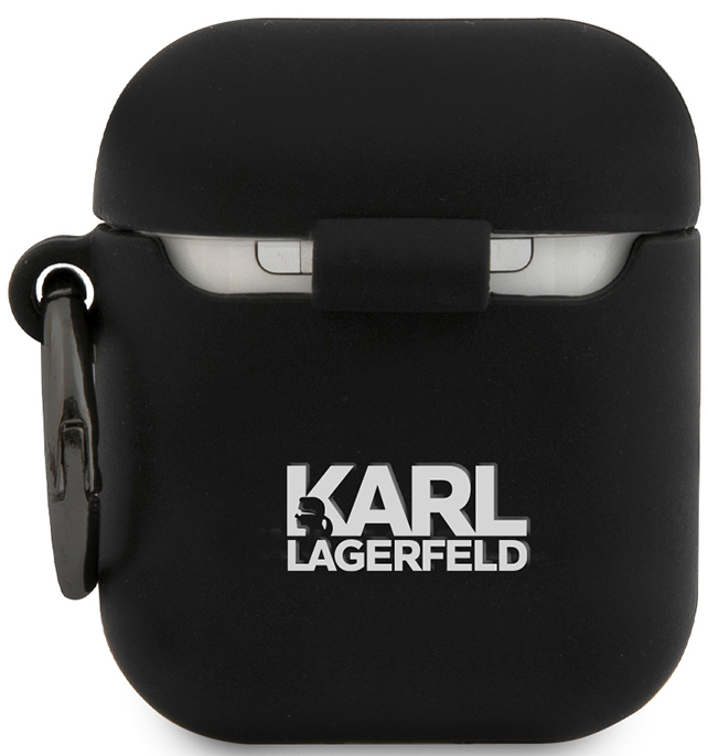 Karl Lagerfeld для Airpods 2 Silicone case with ring RSG logo Черный
