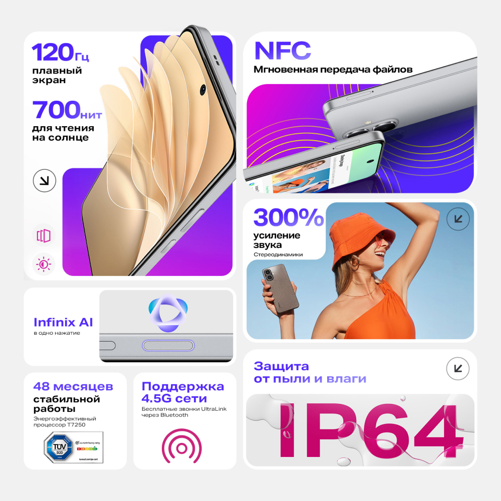 Infinix Smart 10 3/64 Гб LTE DS Черный