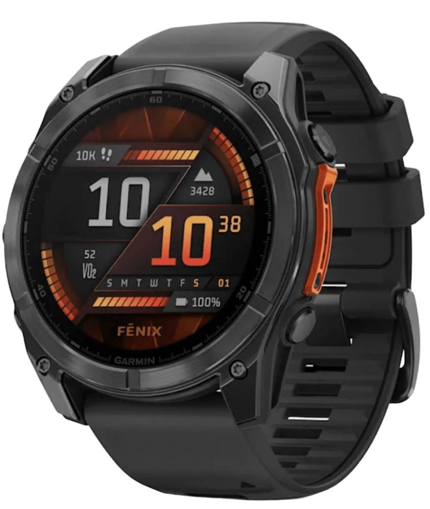Garmin Fenix 8 AMOLED 51мм Темно-серые с черным ремешком