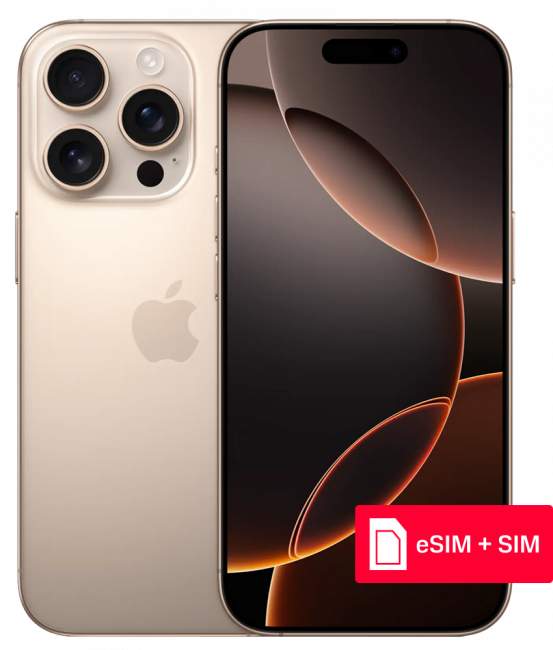 Изображение товара Apple iPhone 16 Pro 128Gb eSIM + SIM Desert Titanium