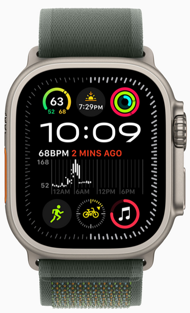 Apple Watch Ultra 2 (2024) Natural Titanium +ремешок Trail Loop Green