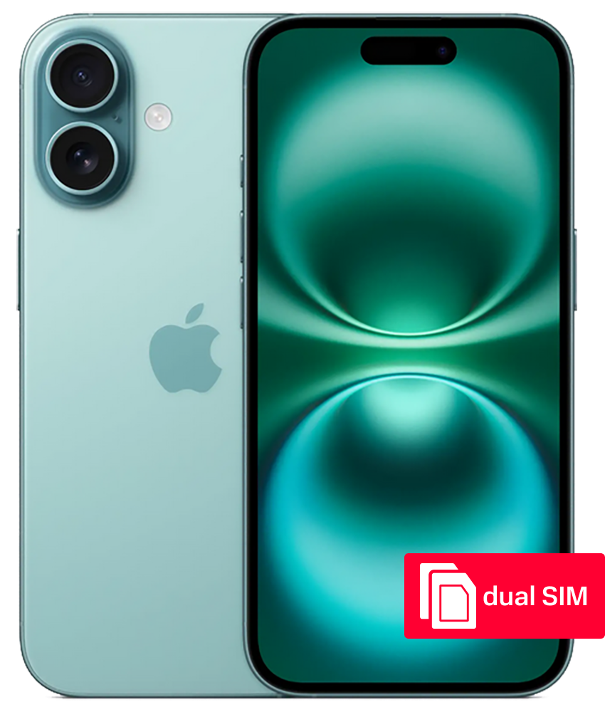 Apple iPhone 16 256Gb SIM + SIM Бирюзовый