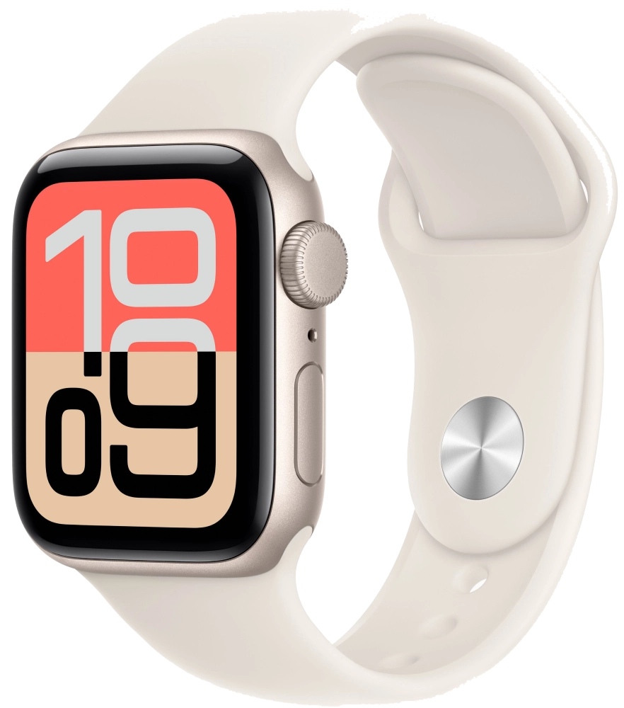 Apple Watch Series SE 3 2025 GPS 40мм Starlight aluminium+ремешок Sport Band starlight (SM)