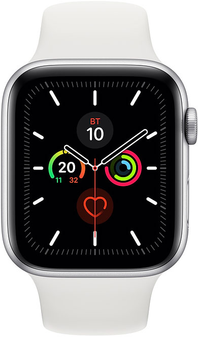 Часы Apple Watch Series 5 44мм серебристого цвета+спортивный