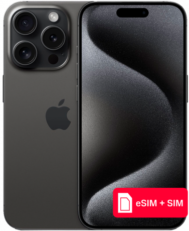 Изображение товара Apple iPhone 15 Pro 128 Гб eSIM + SIM Черный титан Б/У "Отличный"