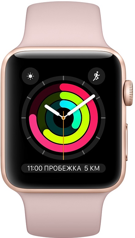 Apple Watch Series 3 42 мм золотой + ремешок розовый песок (MQL22RU/A)