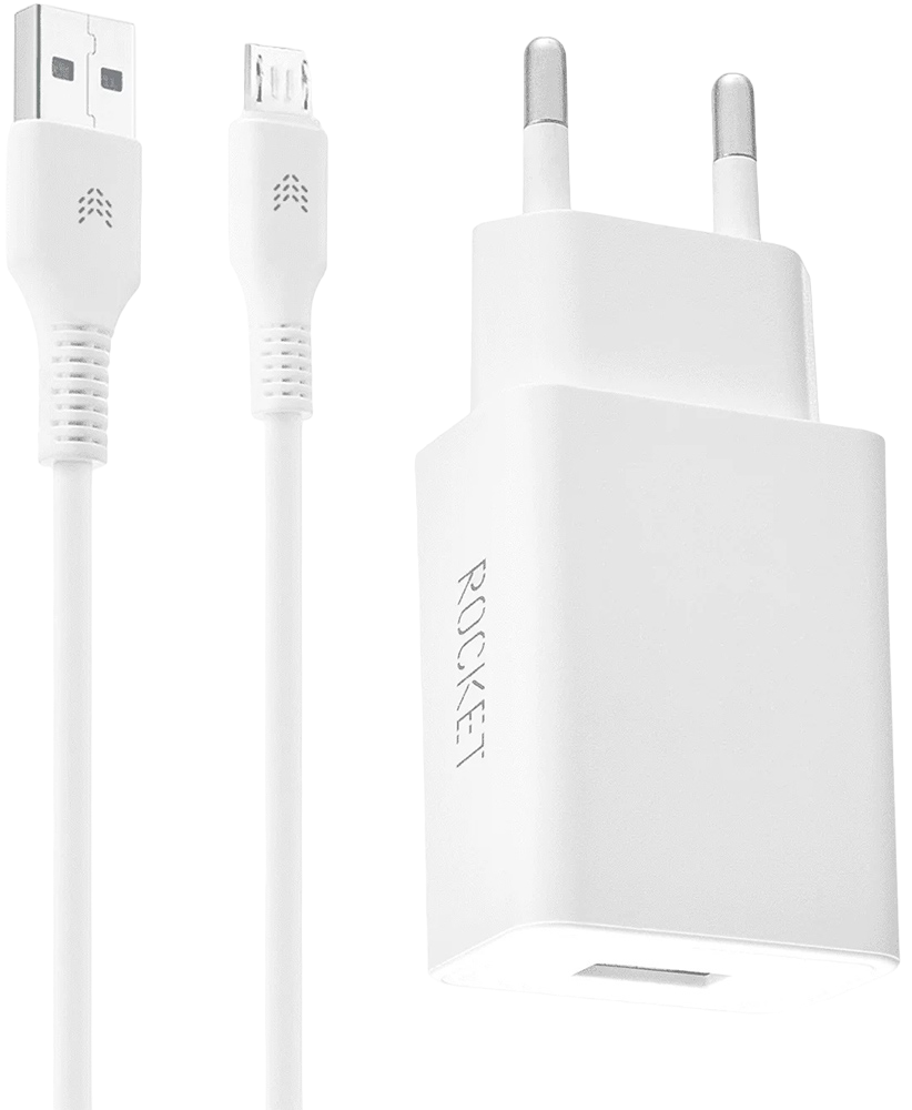 Зарядное устройство Rocket Base Combo USB с кабелем USB 10 Вт Белое