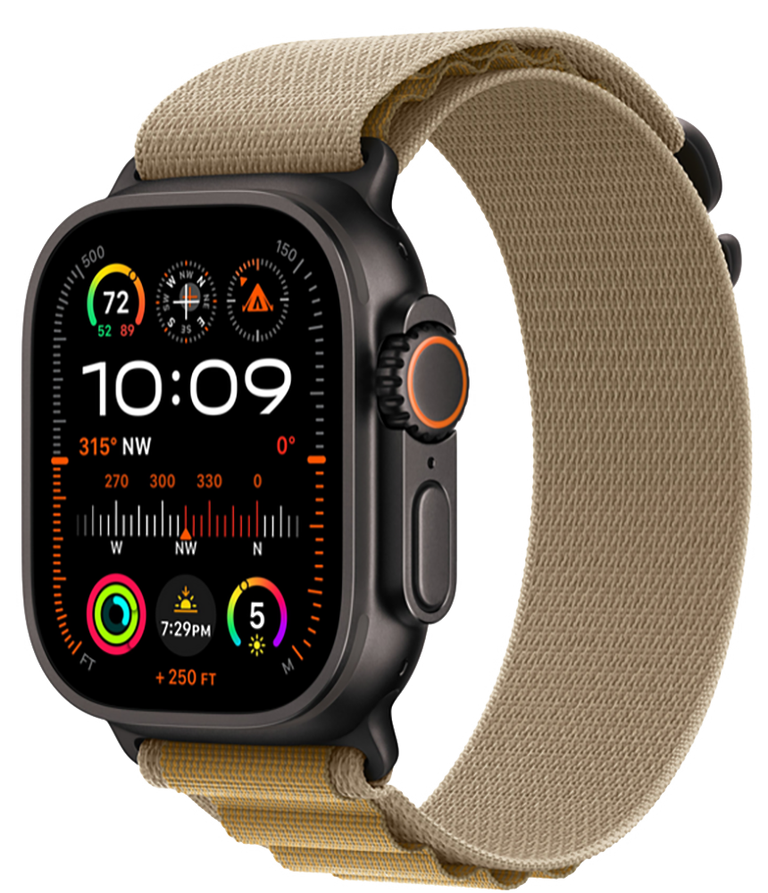 Apple Watch Ultra 2 (2024) Black Titanium +ремешок Alpine Loop tan