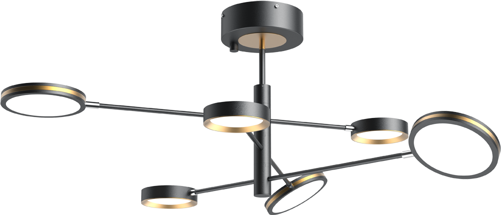 Yeelight C2103 Arowana Chandelier 6head потолочный Черный/Золотой (YLDL030)