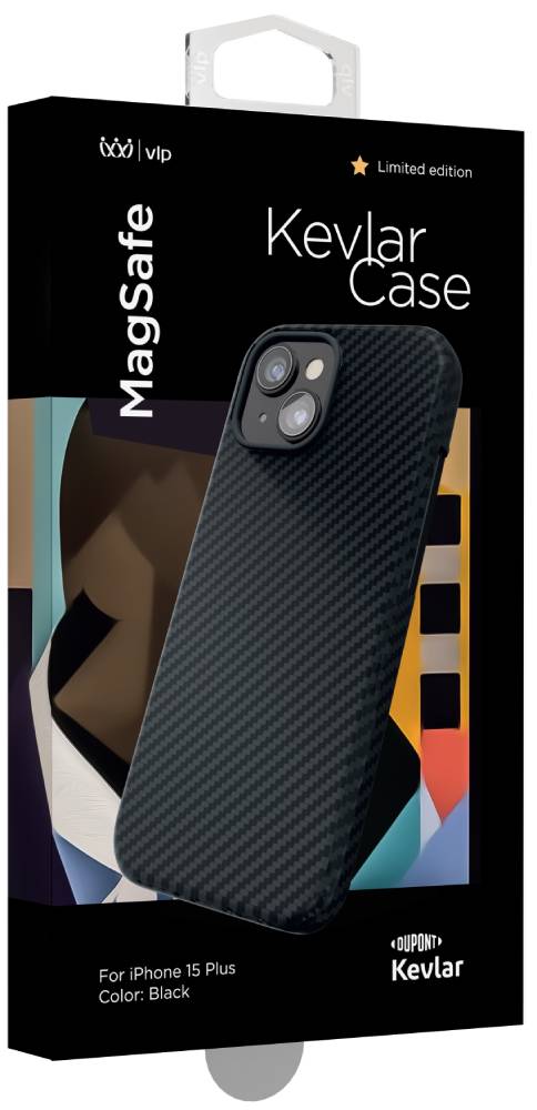 VLP Kevlar Case с MagSafe для iPhone 15 Plus Черный