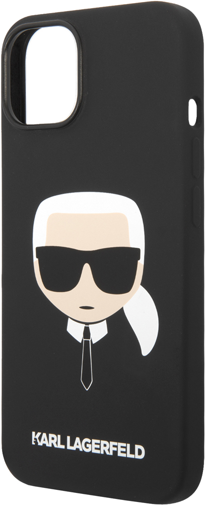 Karl Lagerfeld iPhone 14 Plus Magsafe Liquid Silicone Case Karl's Head Черный KLHMP14MSLKHBK