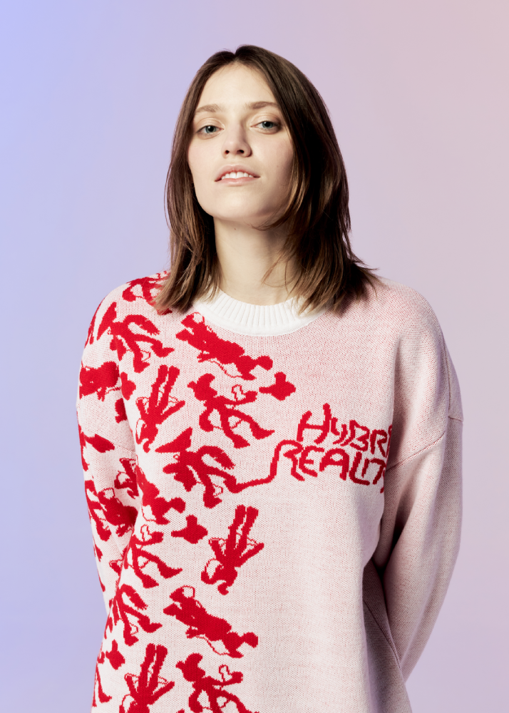 МТС вязаный Hybrid Reality с паттерном Розовый размер L