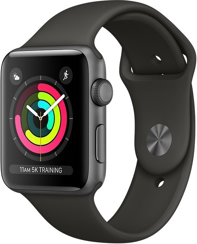 Apple Watch Series 3 38 мм серый космос + ремешок серый (MR352RU/A)