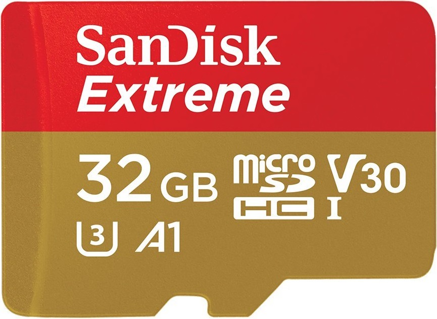 SanDisk Extreme 32Gb Class10 с адаптером UHS-I U3 90MB/s Red-Gold