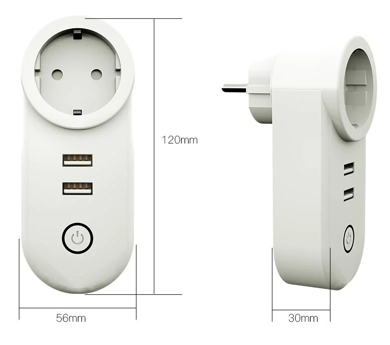 MOES Smart Socket ZP-LZ-EU2U, Zigbee, 110-240 В, 16А Белая