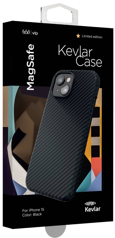 VLP Kevlar Case с MagSafe для iPhone 15 Черный