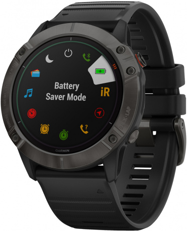 Изображение товара Garmin Fenix 6X Pro Solar титановые серые DLC с черным ремешком