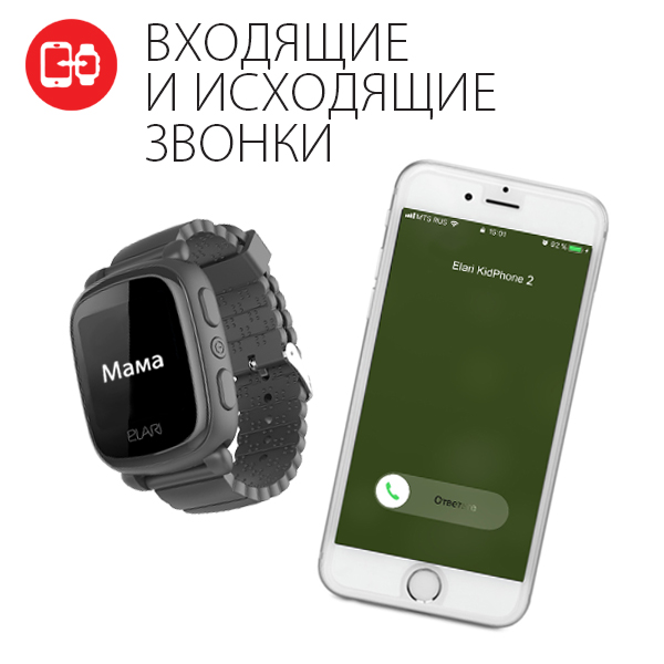 Elari KidPhone 2 с GPS трекером Black