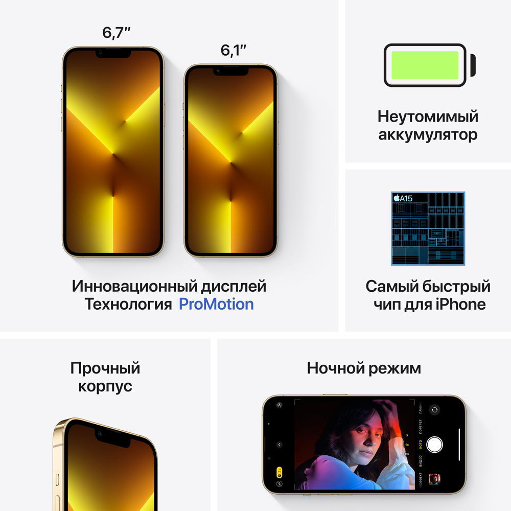 Apple iPhone 13 Pro Max 128 Гб Золотой "Отличный"
