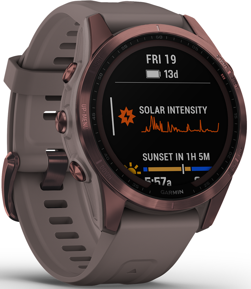 Garmin Fenix 7S Sapphire Solar Dark Bronze Titanium Бронзовые