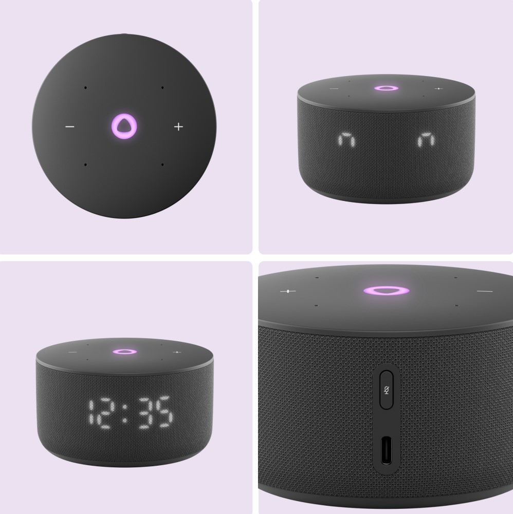 Яндекс Станция Мини 3 с часами 2024 Черный