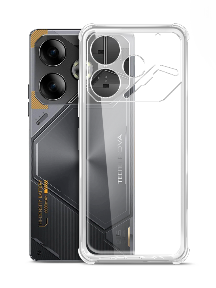Borasco Bumper Case для TECNO POVA 6 Прозрачный