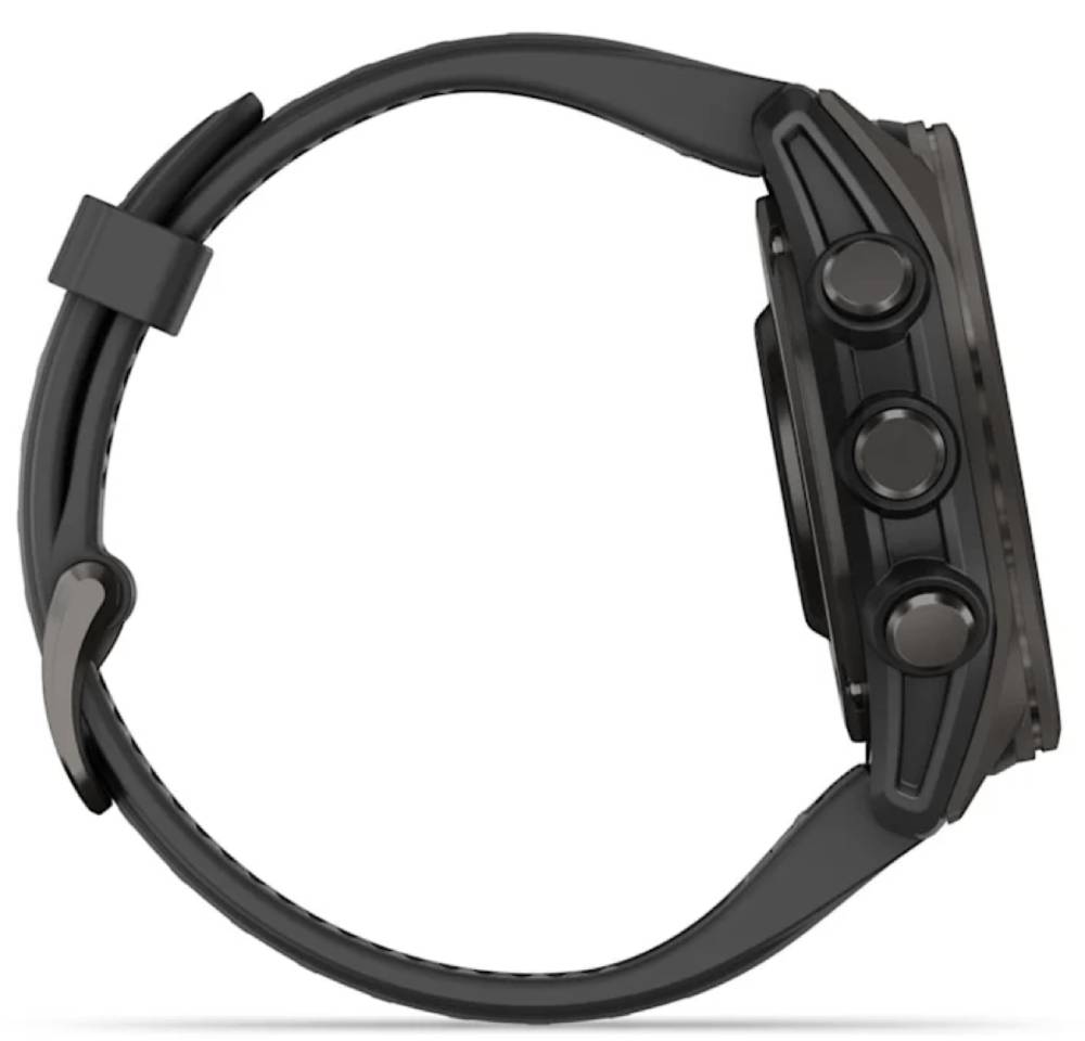 Garmin Fenix 8 AMOLED Sapphire DLC 43мм Черные с силиконовым ремешком