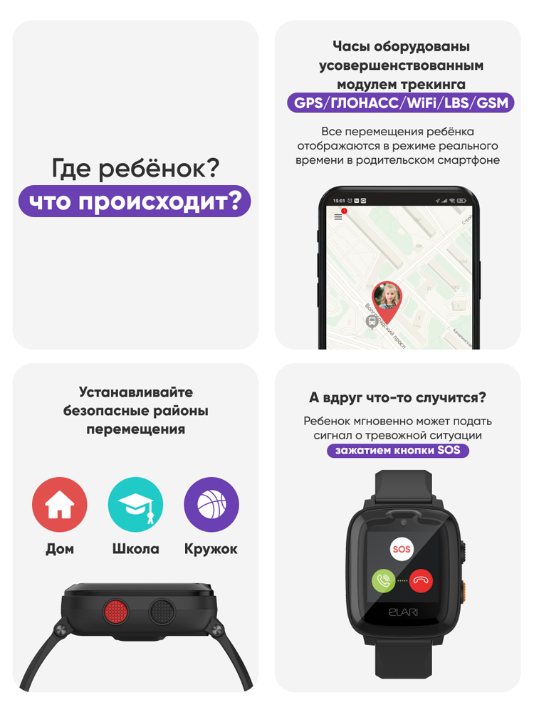 Elari KidPhone 4G с голосовым помощником Black