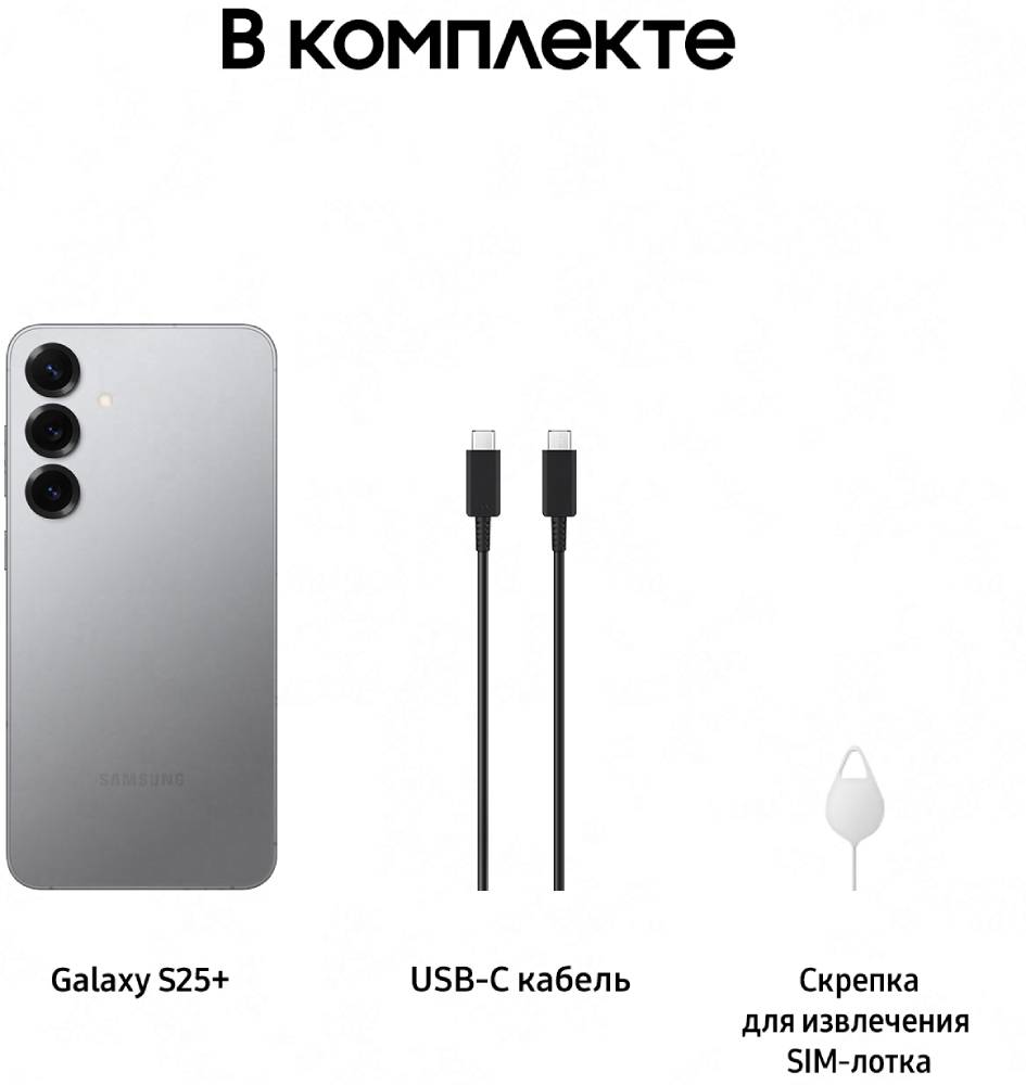 Samsung Galaxy S25 Plus 12/256 Гб 5G Серебристый (S936)
