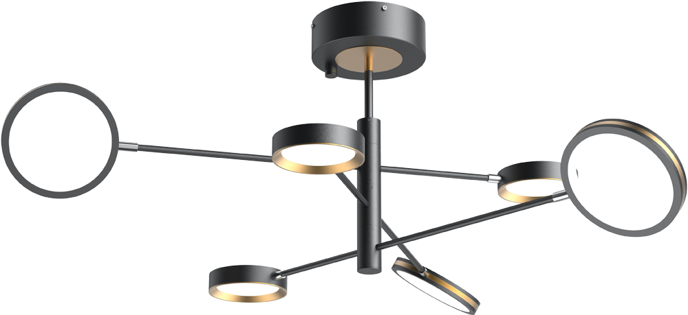 Yeelight C2103 Arowana Chandelier 6head потолочный Черный/Золотой (YLDL030)