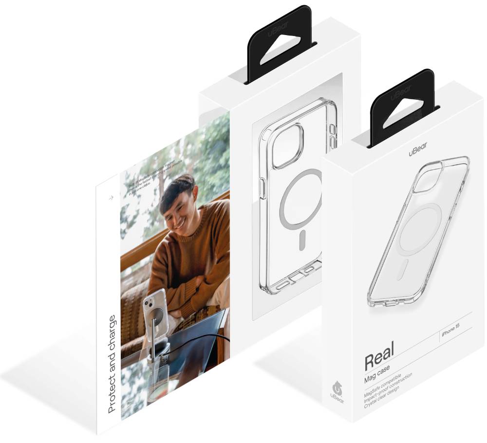 uBear Real Mag Case для iPhone 15 Прозрачный