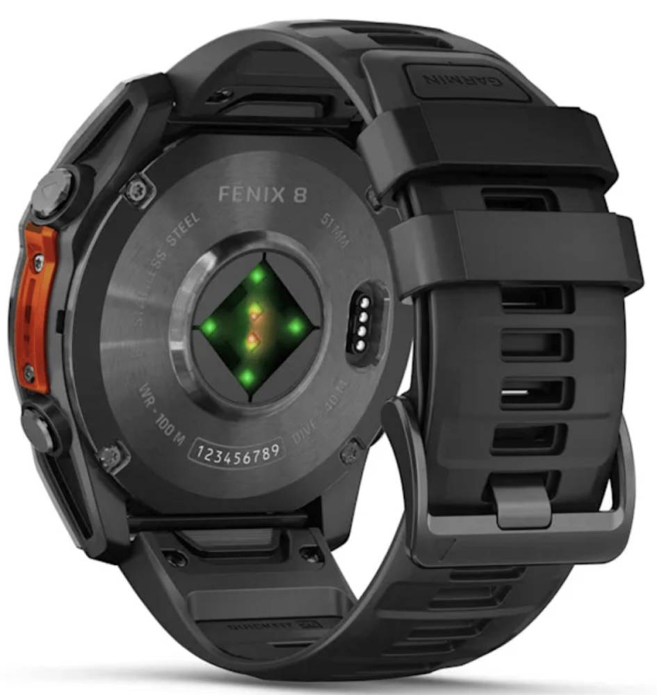 Garmin Fenix 8 AMOLED 51мм Темно-серые с черным ремешком