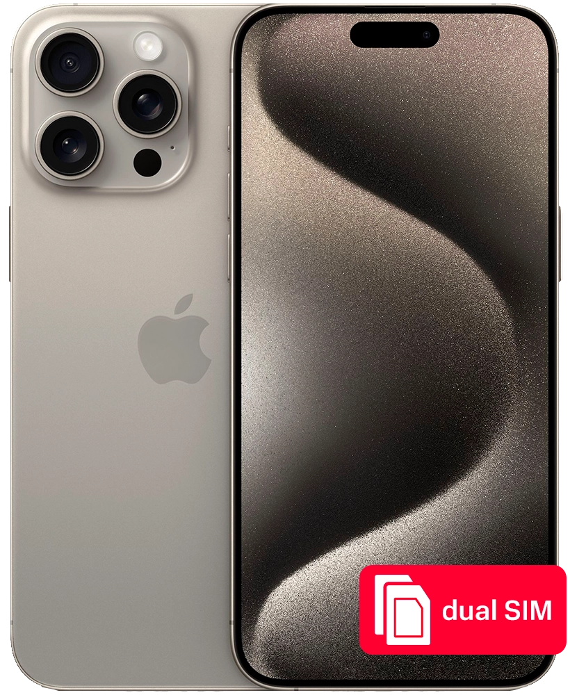 Смартфон Apple iPhone 15 Pro Max 256Gb SIM + SIM Натуральный титан