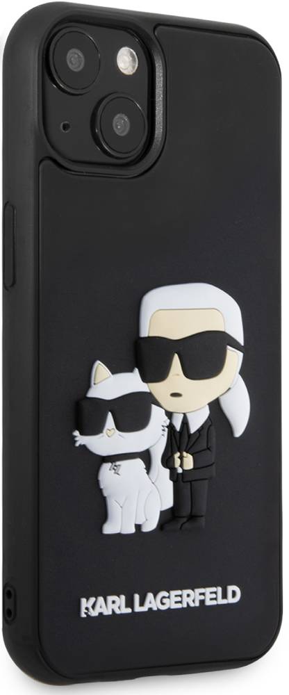Karl Lagerfeld для iPhone 15 Plus 3D Rubber Case Karl and Choupette Черный (KLHCP15M3DRKCNK)
