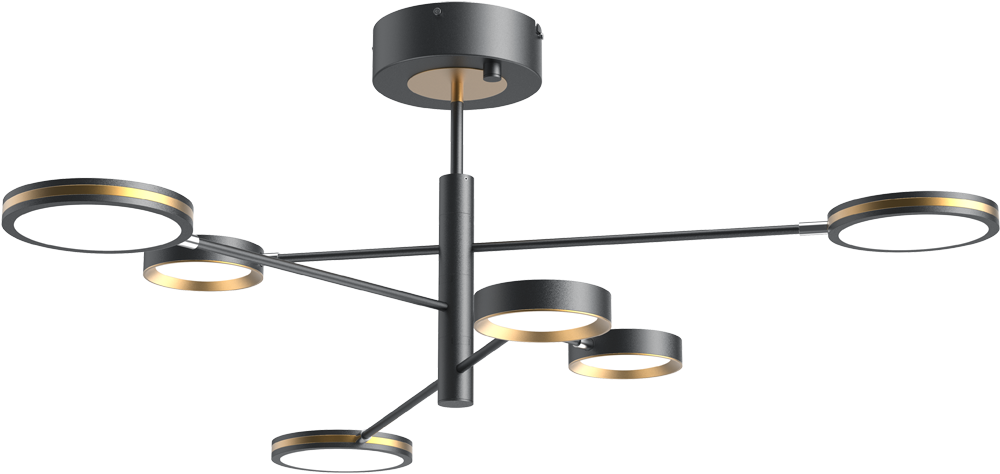 Yeelight C2103 Arowana Chandelier 6head потолочный Черный/Золотой (YLDL030)