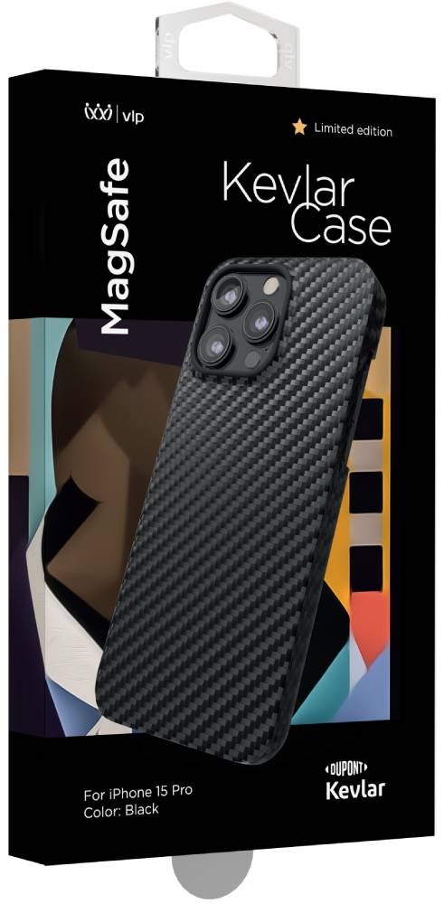 VLP Kevlar Case с MagSafe для iPhone 15 Pro Черный
