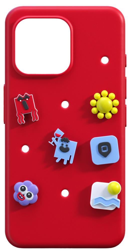 МТС на iPhone 15 Pro Max Красный с отверстиями для джиббитсов