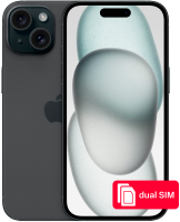 Изображение товара Apple iPhone 15 128 Гб SIM + SIM Черный Б/У "Отличный" Изображение товара Apple iPhone 15 128 Гб SIM + SIM Черный Б/У "Отличный"