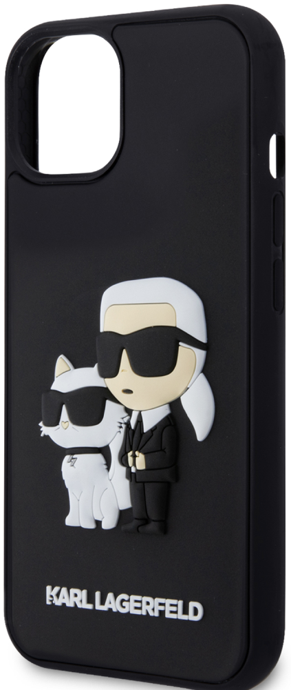 Karl Lagerfeld для iPhone 15 Plus 3D Rubber Case Karl and Choupette Черный (KLHCP15M3DRKCNK)