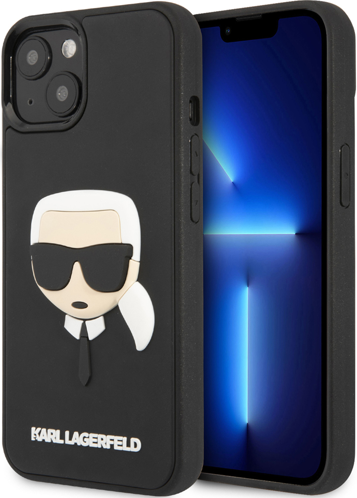 Karl Lagerfeld iPhone 14 Plus 3D Rubber Case Karl's Head  Черный KLHCP14MKH3DBK