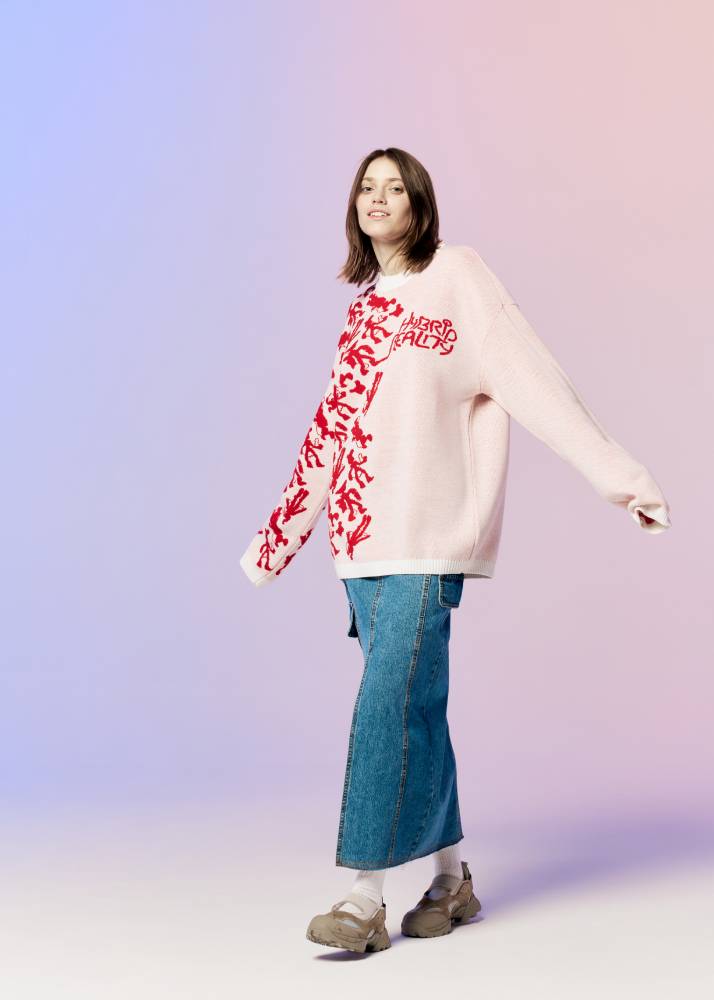 МТС вязаный Hybrid Reality с паттерном Розовый размер L