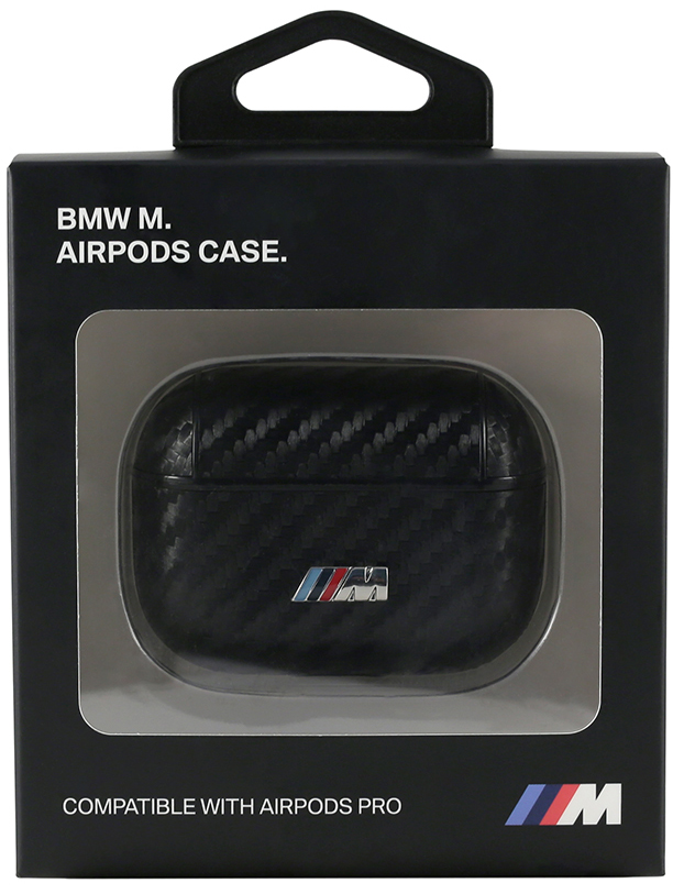 BMW для Airpods Pro M-collection PU carbon effect with metal logo Черный