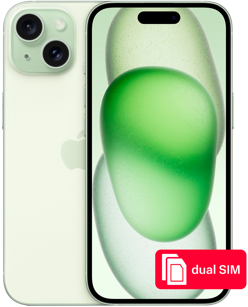 Смартфон Apple iPhone 15 256Gb SIM + SIM Зеленый: купить по