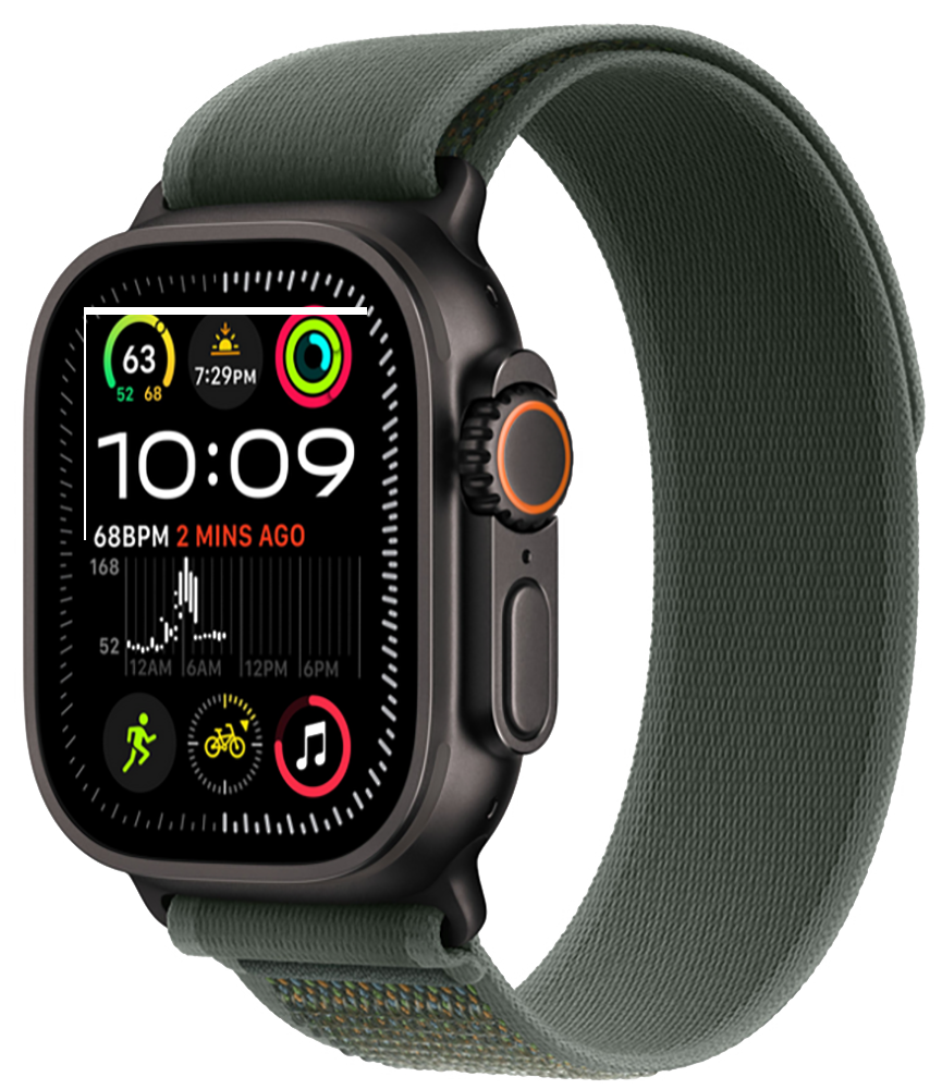 Apple Watch Ultra 2 (2024) Black Titanium +ремешок Trail Loop green