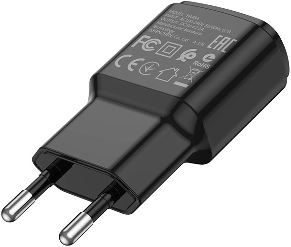 Borofone BA48A Orion 1xUSB2.1А дата-кабель Type-C 1м Black
